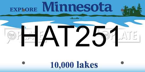 HAT251 Minnesota License Plate
