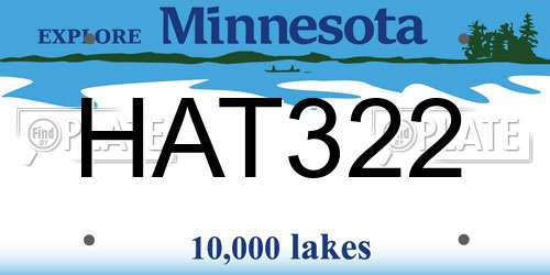 HAT322 Minnesota License Plate
