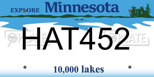 HAT452 Minnesota License Plate