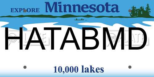 HATABMD Minnesota License Plate