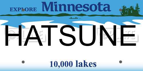 HATSUNE Minnesota License Plate