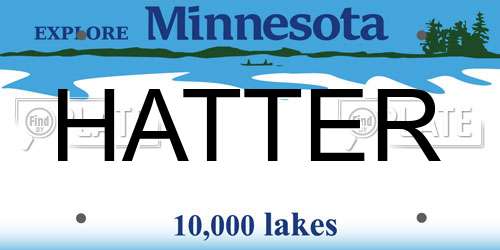 HATTER Minnesota License Plate