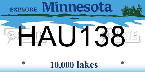 HAU138 Minnesota License Plate