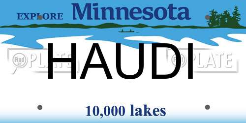 HAUDI Minnesota License Plate