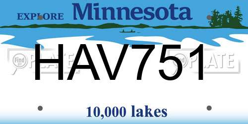 HAV751 Minnesota License Plate