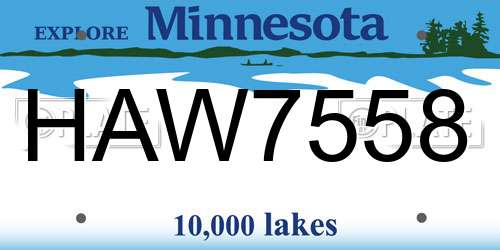 HAW7558 Minnesota License Plate