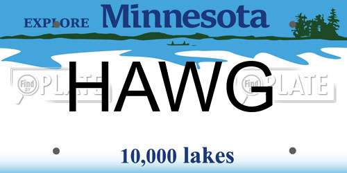 HAWG Minnesota License Plate