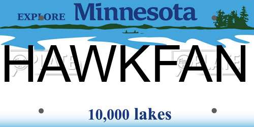 HAWKFAN Minnesota License Plate