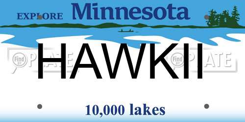 HAWKII Minnesota License Plate