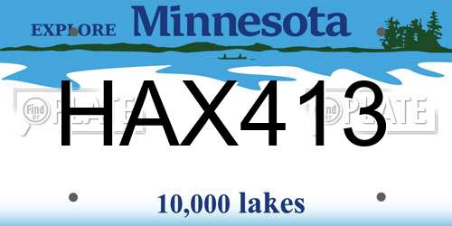 HAX413 Minnesota License Plate