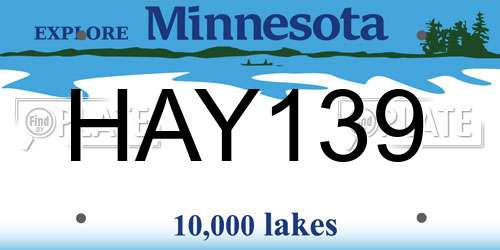 HAY139 Minnesota License Plate