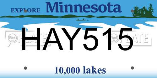 HAY515 Minnesota License Plate