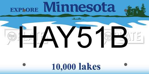 HAY51B Minnesota License Plate