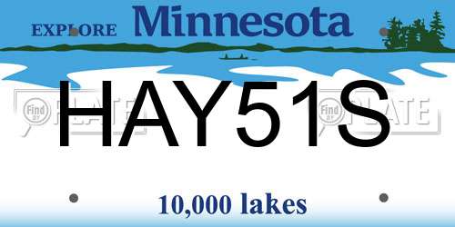 HAY51S Minnesota License Plate