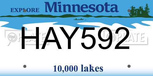 HAY592 Minnesota License Plate