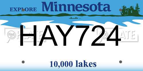 HAY724 Minnesota License Plate