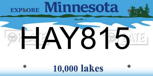 HAY815 Minnesota License Plate