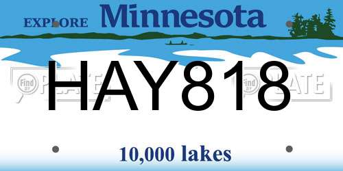 HAY818 Minnesota License Plate