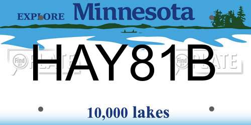 HAY81B Minnesota License Plate