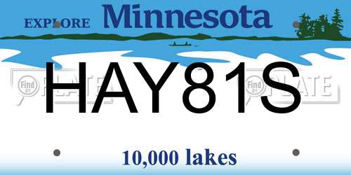 HAY81S Minnesota License Plate