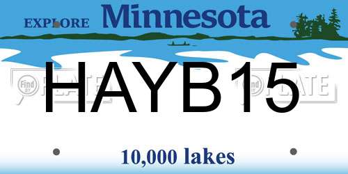 HAYB15 Minnesota License Plate