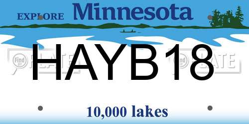 HAYB18 Minnesota License Plate