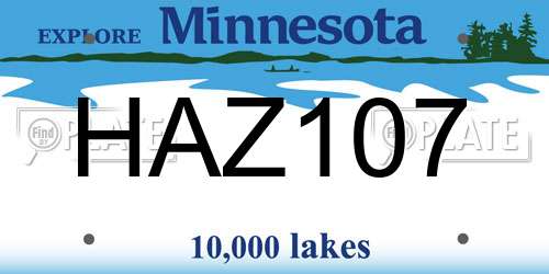 HAZ107 Minnesota License Plate