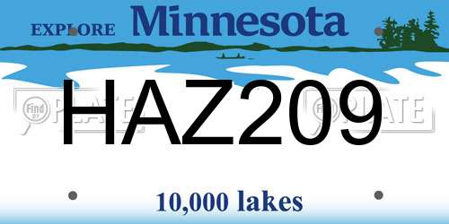 HAZ209 Minnesota License Plate