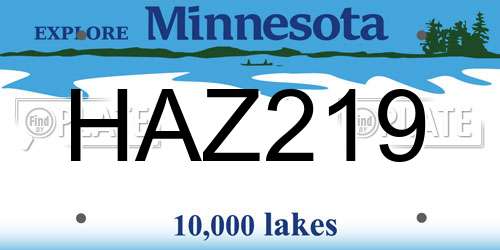HAZ219 Minnesota License Plate