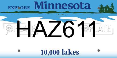 HAZ611 Minnesota License Plate