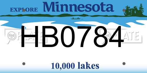 HB0784 Minnesota License Plate