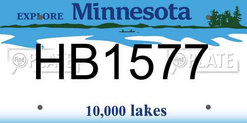 HB1577 Minnesota License Plate