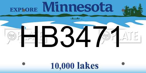 HB3471 Minnesota License Plate