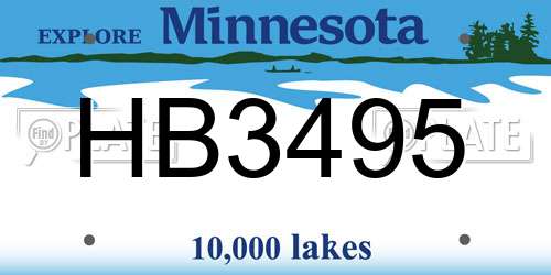 HB3495 Minnesota License Plate