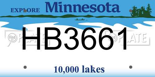 HB3661 Minnesota License Plate