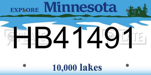 HB41491 Minnesota License Plate