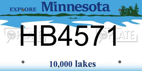 HB4571 Minnesota License Plate