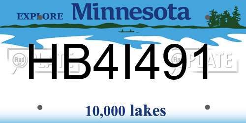 HB4I491 Minnesota License Plate
