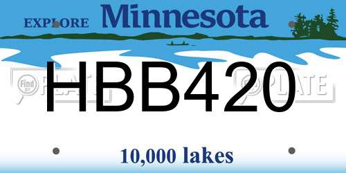 HBB420 Minnesota License Plate