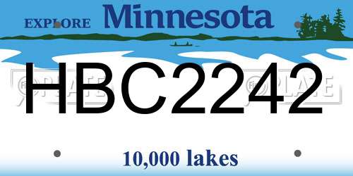 HBC2242 Minnesota License Plate
