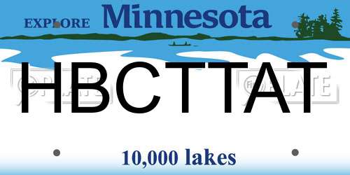 HBCTTAT Minnesota License Plate