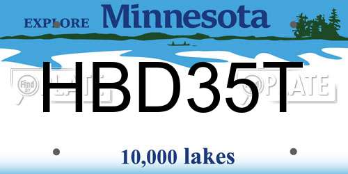HBD35T Minnesota License Plate