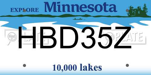 HBD35Z Minnesota License Plate