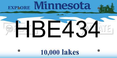 HBE434 Minnesota License Plate