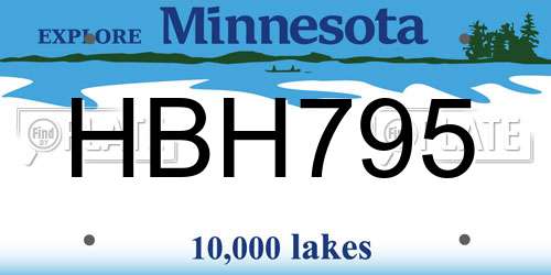 HBH795 Minnesota License Plate