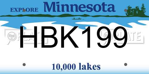 HBK199 Minnesota License Plate