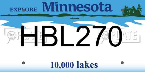 HBL270 Minnesota License Plate