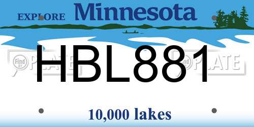HBL881 Minnesota License Plate