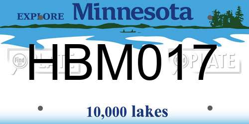 HBM017 Minnesota License Plate