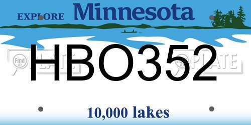 HBO352 Minnesota License Plate